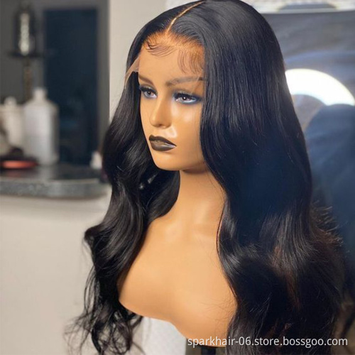 Wholesale 5x5 6x6 Body Wave Human Hair Wig Long Raw Brazilian Hair Full Transparent HD 13x6 Lace Frontal Wig For Black Women
